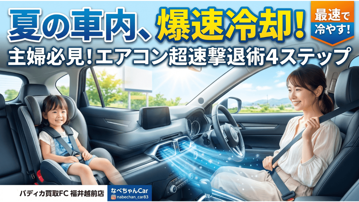 【猛暑対策】夏の車内温度を最速で下げる!子育てママ必見のエアコン裏ワザ4ステップの掲載写真