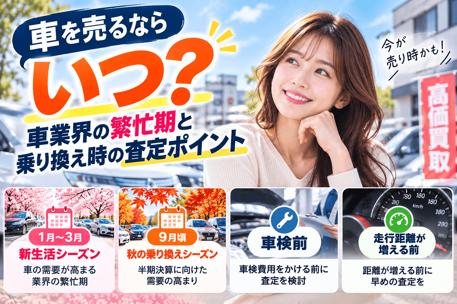 車を売るならいつ?車業界の繁忙期と乗り換え時の査定ポイントの写真